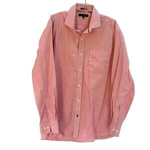 Tommy Hilfiger mens long sleeve casual shirt size 17-34/35 red check preppy